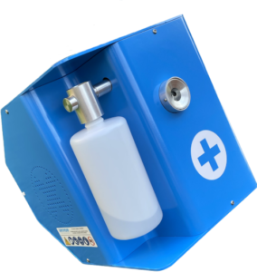 Sanondaf disinfection unit head with chemical bottle and spray nozzle